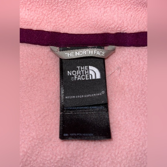 North Face || women’s 1/4 zip up Baby Pink Fleece Pullover size Small - Picture 8 of 8